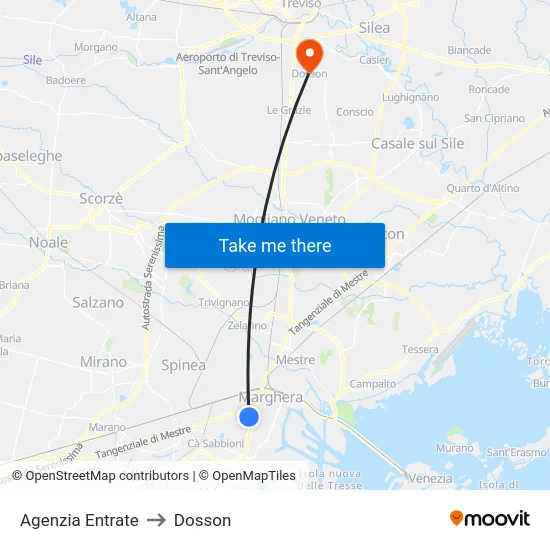 Agenzia  Entrate to Dosson map