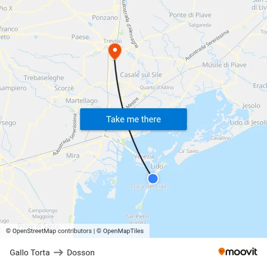Gallo Torta to Dosson map