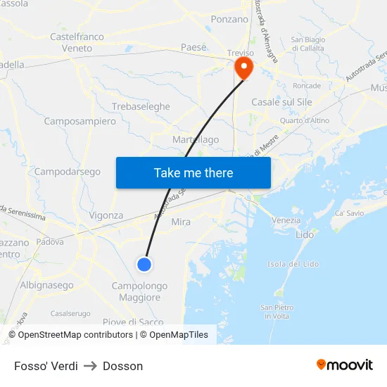 Fosso' Verdi to Dosson map