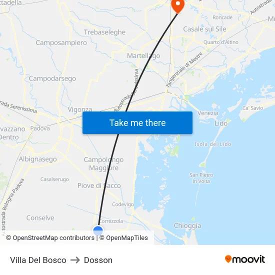Villa Del Bosco to Dosson map