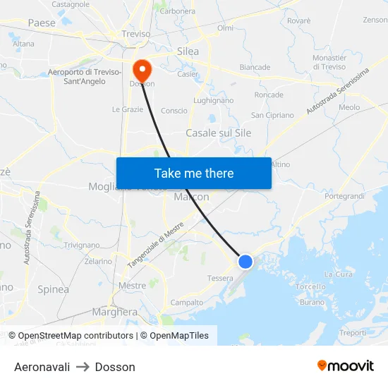 Aeronavali to Dosson map