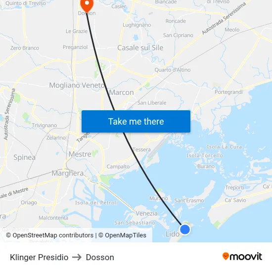 Klinger Facility to Dosson map