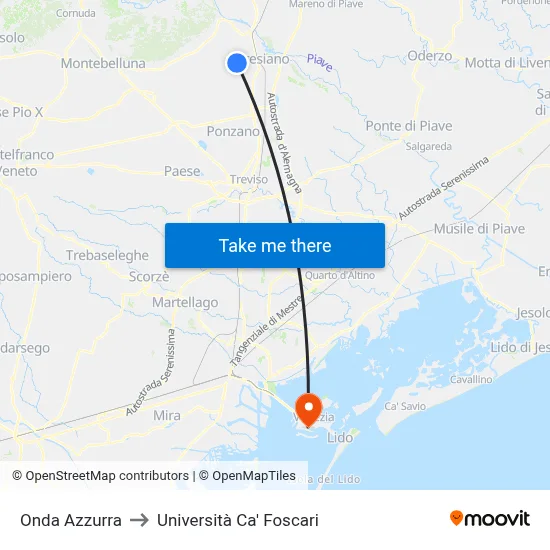 Blue Wave to Ca' Foscari University map