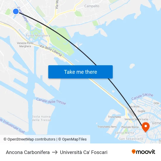 Ancona Coal Yard to Ca' Foscari University map