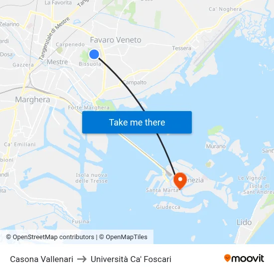Casona Vallenari to Ca' Foscari University map