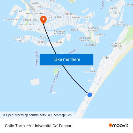 Gallo Torta to Ca' Foscari University map
