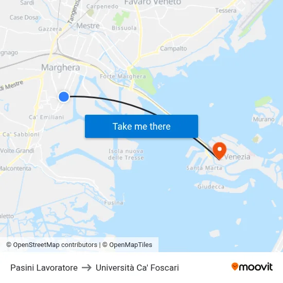 Pasini Lavoratore to Ca' Foscari University map