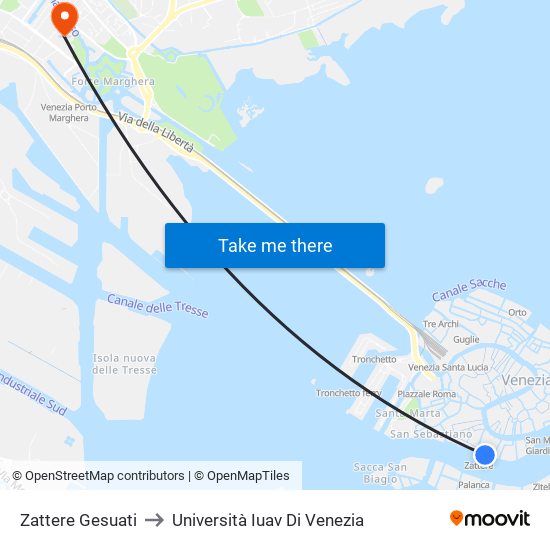Zattere Gesuati to Università Iuav Di Venezia map