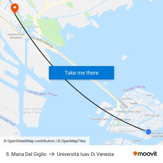 S. Maria Del Giglio to Università Iuav Di Venezia map