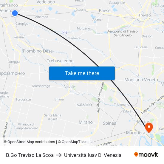 B.Go Treviso La Scoa to Università Iuav Di Venezia map