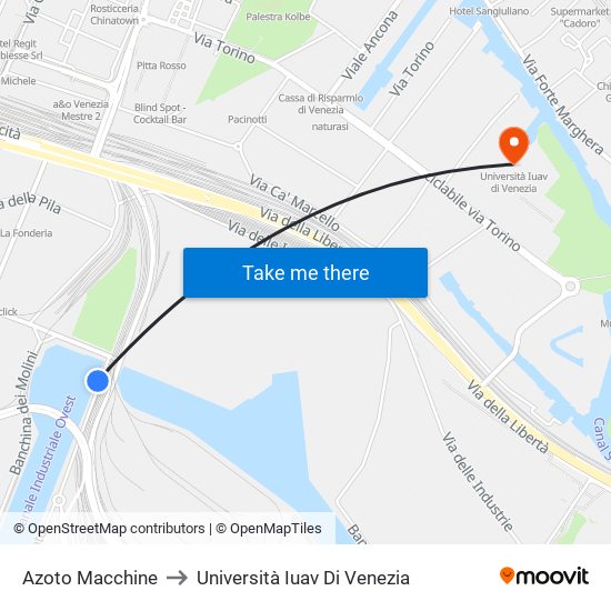 Azoto Macchine to Università Iuav Di Venezia map