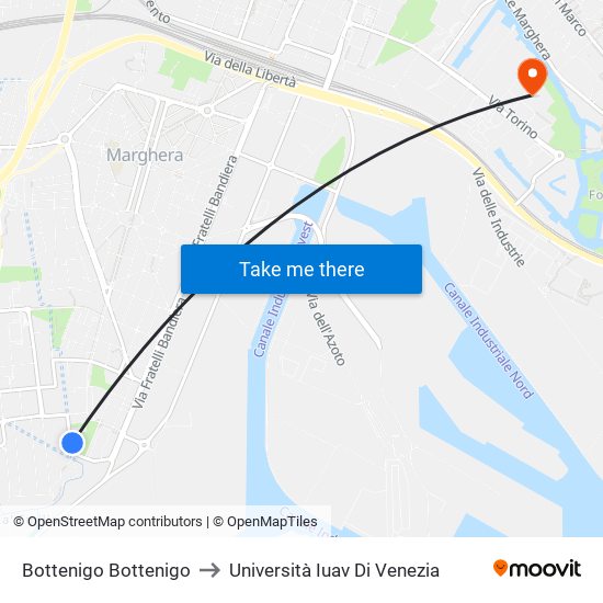 Bottenigo Bottenigo to Università Iuav Di Venezia map
