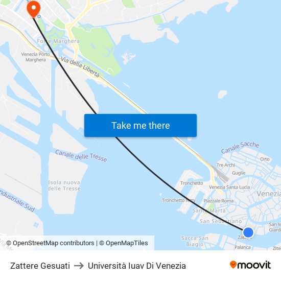 Zattere Gesuati to Università Iuav Di Venezia map