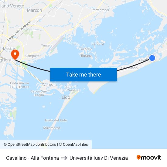 Cavallino - Alla Fontana to Università Iuav Di Venezia map
