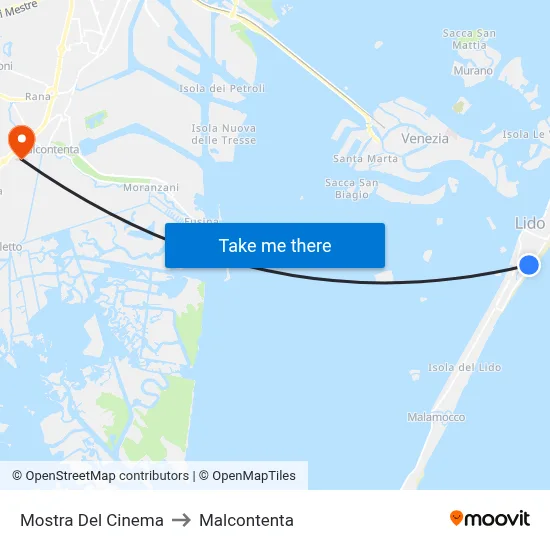 Cinema Exhibition to Malcontenta map