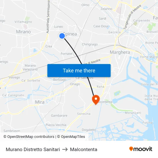Murano Health District to Malcontenta map