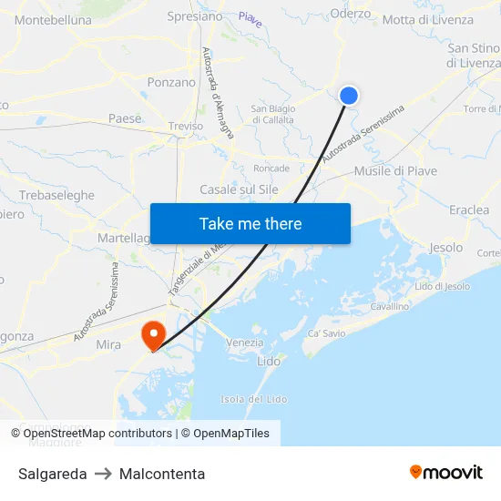 Salgareda to Malcontenta map