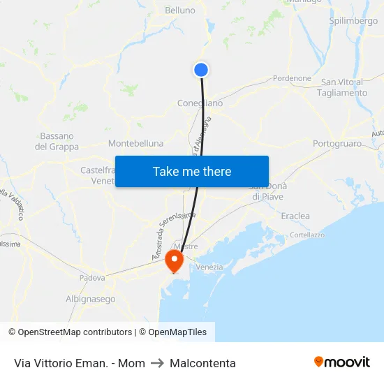Via Vittorio Eman. - Mom to Malcontenta map