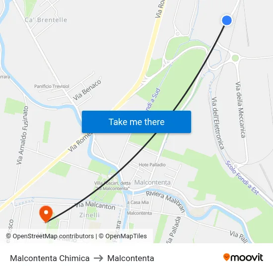Malcontenta Chemical Plant to Malcontenta map