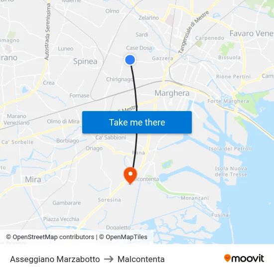 Asseggiano Marzabotto to Malcontenta map
