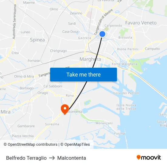 Belfredo Terraglio to Malcontenta map