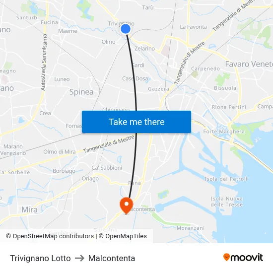 Trivignano Lotto to Malcontenta map