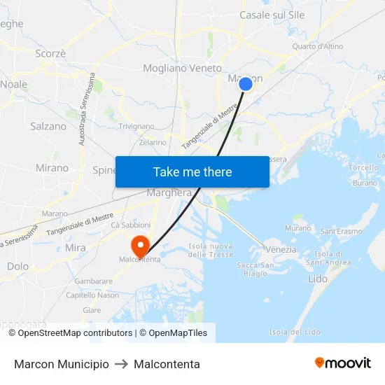 Marcon Municipio to Malcontenta map