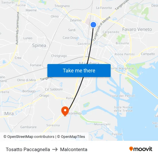 Tosatto Paccagnella to Malcontenta map