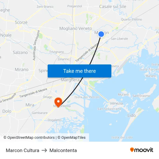 Marcon Culture to Malcontenta map