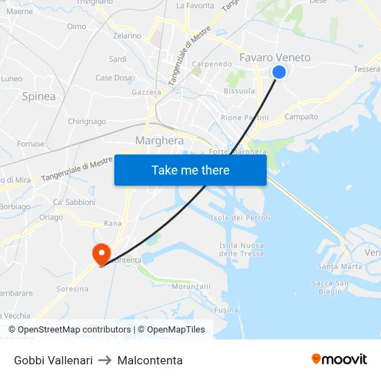 Gobbi Vallenari to Malcontenta map