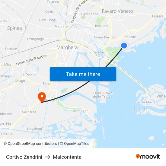 Cortivo Zendrini to Malcontenta map