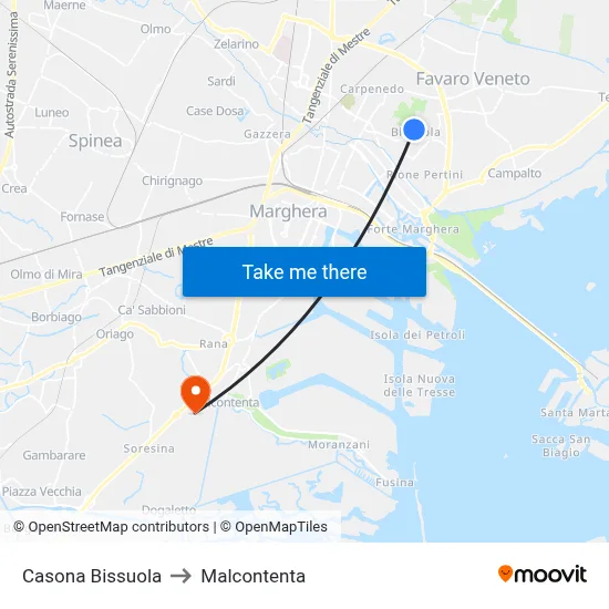 Casona Bissuola to Malcontenta map