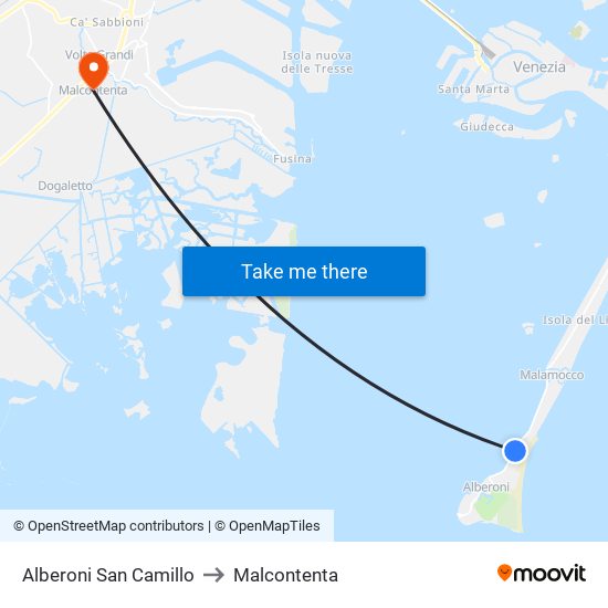 Alberoni San Camillo to Malcontenta map