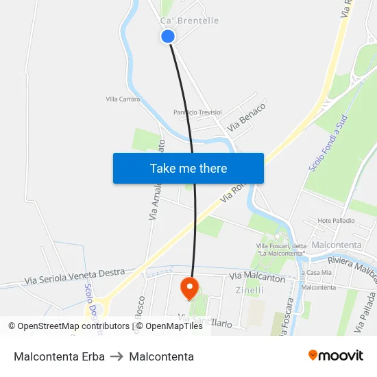 Malcontenta Erba to Malcontenta map