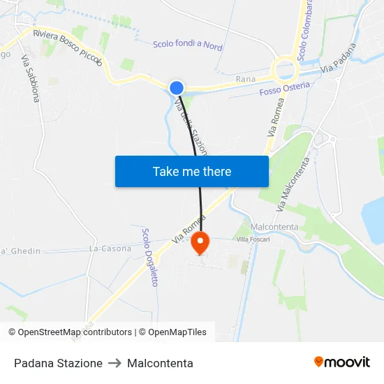 Padana Station to Malcontenta map