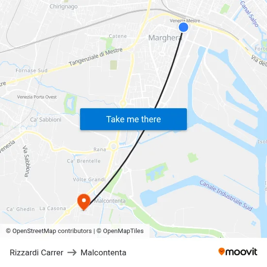 Rizzardi Carrer to Malcontenta map