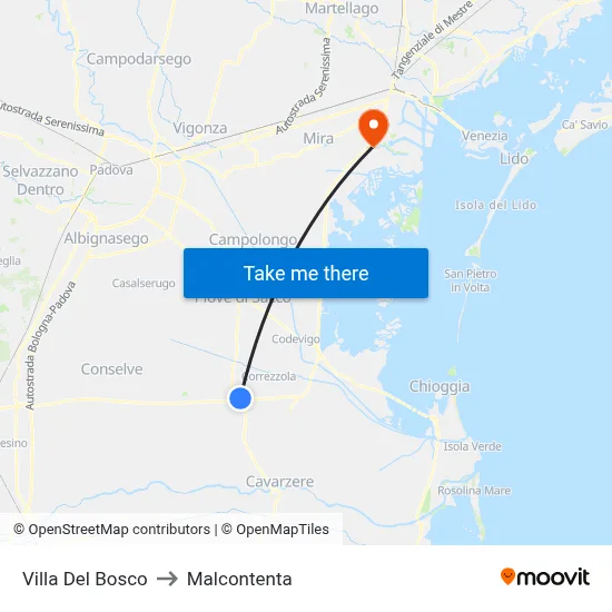 Villa Del Bosco to Malcontenta map