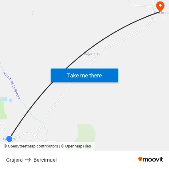 Grajera to Bercimuel map