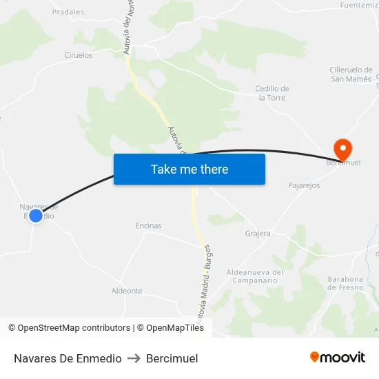 Navares De Enmedio to Bercimuel map