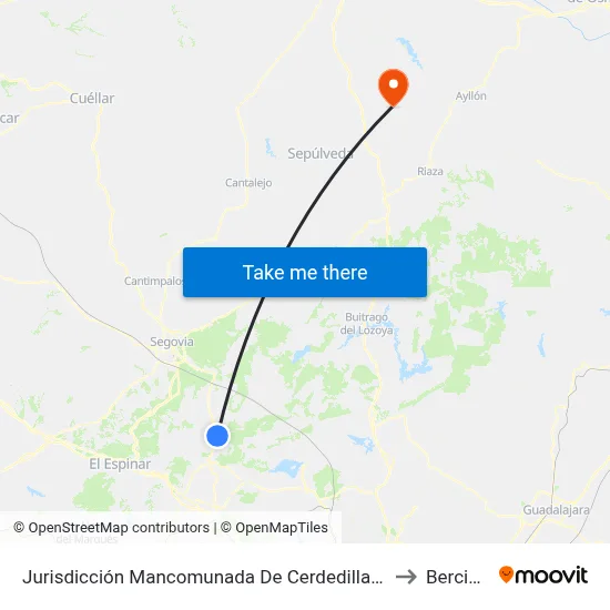 Jurisdicción Mancomunada De Cerdedilla Y Navacerrada to Bercimuel map