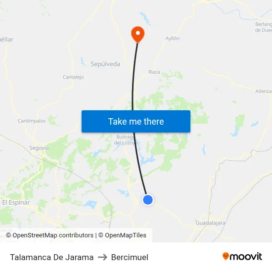 Talamanca De Jarama to Bercimuel map