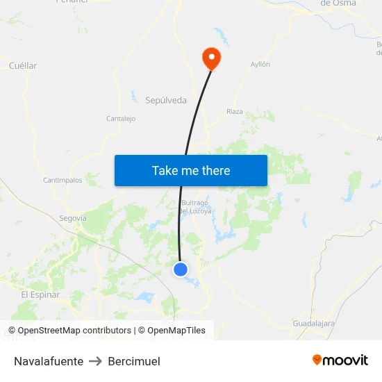 Navalafuente to Bercimuel map