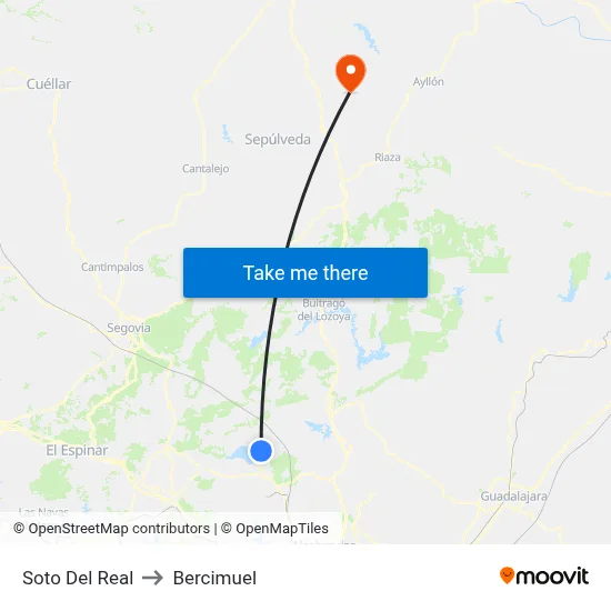 Soto Del Real to Bercimuel map