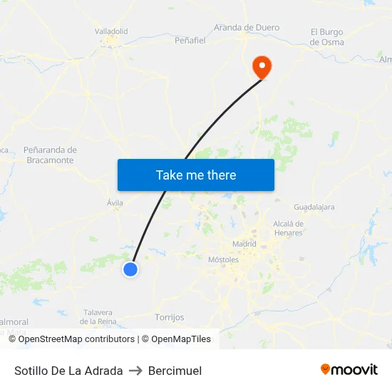 Sotillo De La Adrada to Bercimuel map