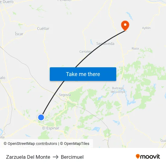 Zarzuela Del Monte to Bercimuel map