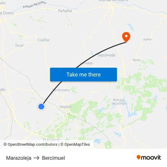 Marazoleja to Bercimuel map