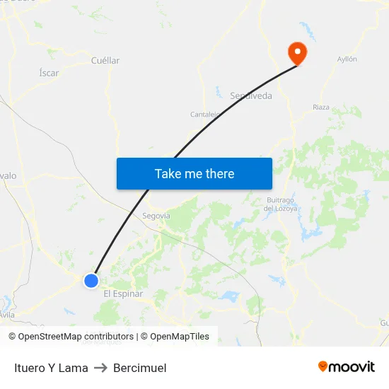 Ituero Y Lama to Bercimuel map