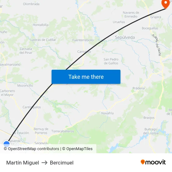 Martín Miguel to Bercimuel map