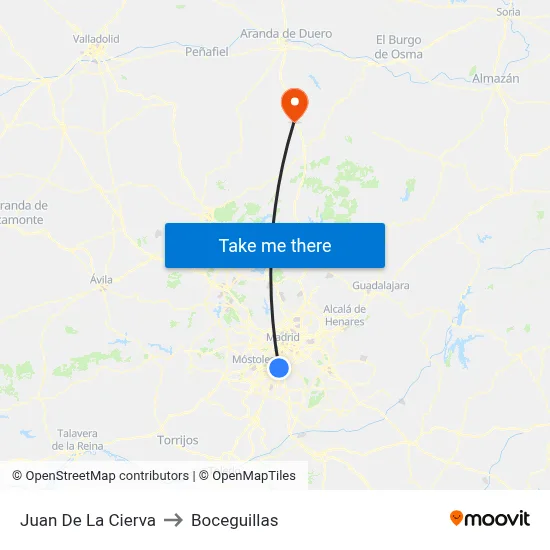 Juan De La Cierva to Boceguillas map