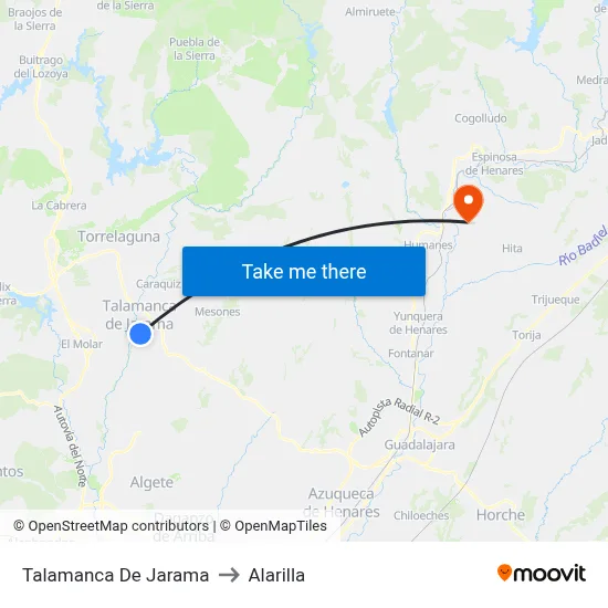 Talamanca De Jarama to Alarilla map